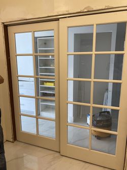 2 Glass Sliding French Doors