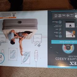 Queen Size Double Pillow Top Self Inflating Air Mattress 