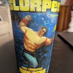 This is a collectible 7-Eleven Slurpee cup featuring WWE superstar John Cena.