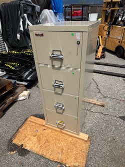 Fireking fireproof four drawer vertical file cabinet- legal size 21” x 25” x 53”