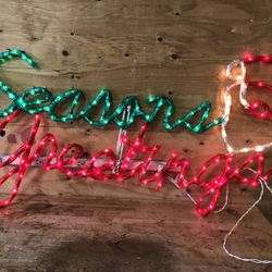 Seasons Greetings Christmas Lighting Large Outdoor Display