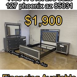 Queen Size Led Bedroom Set Brand New