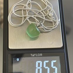 Sterling Silver Jade Necklace 