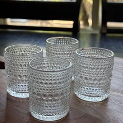Textured Glass Tea Light Candle Holders