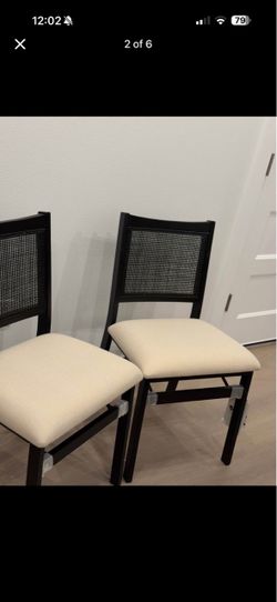 Set of 2 Cane Back Dining Chairs