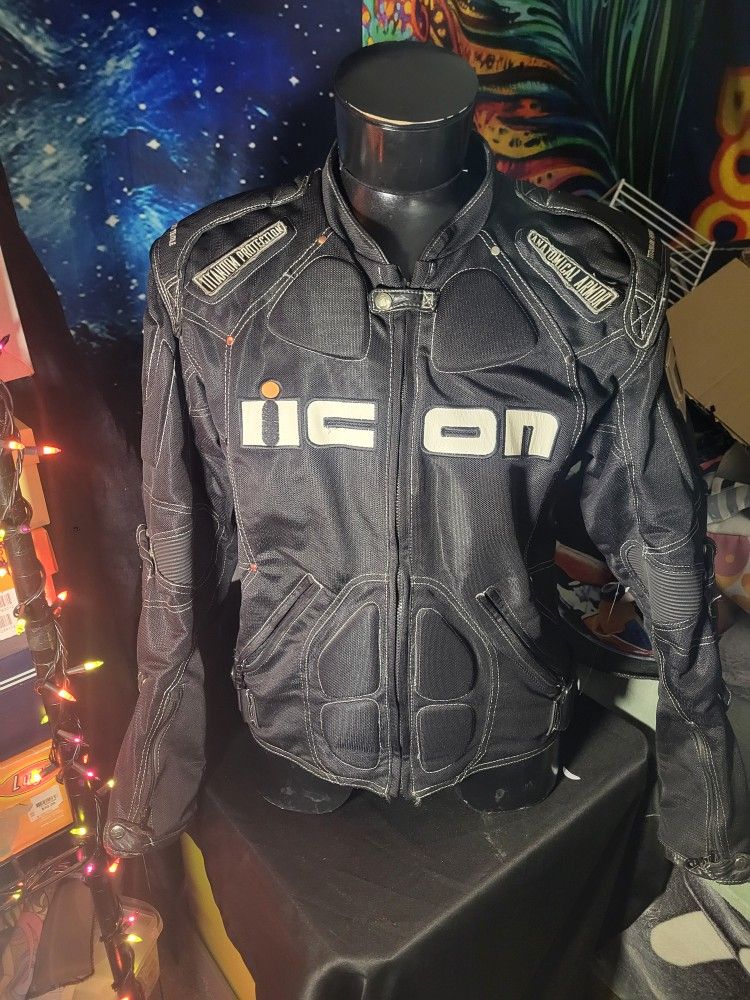 Icon TiMax Asphalt Tech Armored Motorcycle Jacket Men XXL Titanium Protection