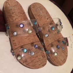 Cork Jewel Flat Sandal