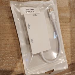 New  3-in-1 Mini DisplayPort 1.2V to DVI VGA HDMI TV HDTV Adapter Converter HDMI