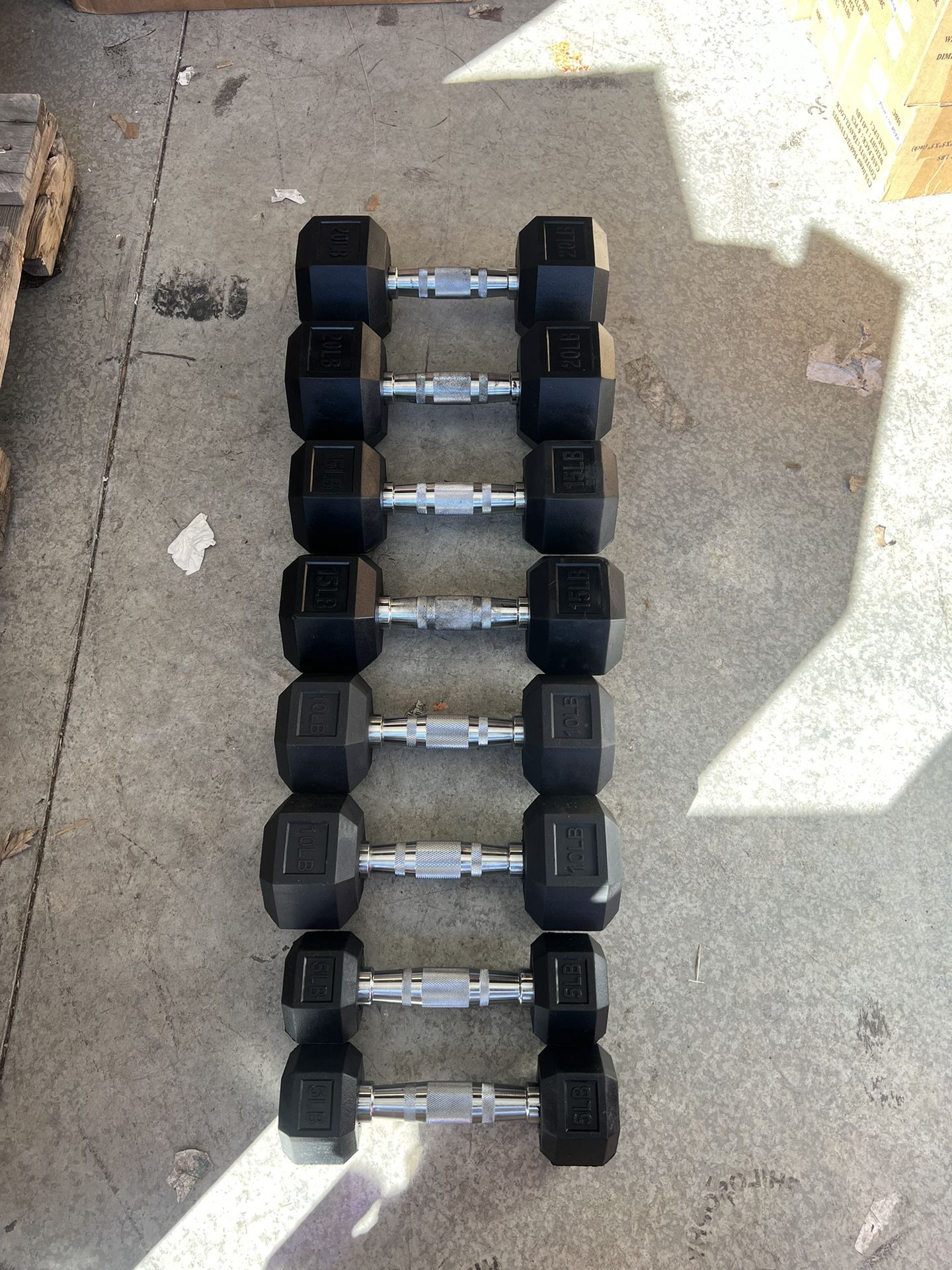 5-20lb Rubber Hex Dumbbell Set 100lbs Total NEW