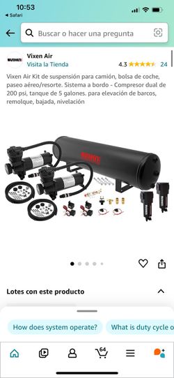 Vixen Air Kit de suspensión para camión, bolsa de coche, paseo aéreo/resorte.