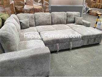 New 120” Large Sectional Sofa with pull-out bed, Sectional, Gray Couch, Grey Sectional, Sofabed, Sofa bed, Sleeper Sofa, Sofa, Couch, Sectionals, Sofa