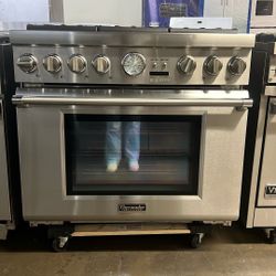 THERMADOR 36”WIDE DUAL FUEL RANGE STOVE STAINLESS STEEL 