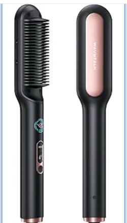 Wavy talk hair straightener brush