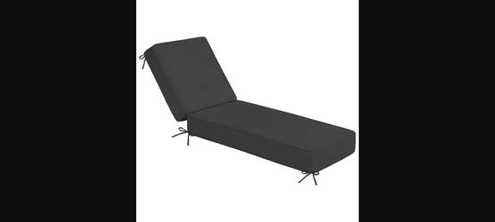 Sundale Olefin Chaise Lounge Cushion - Water-Resistant Patio Lounger Pad, Dark Gray, 80x26x6"