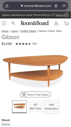 Room & Board Gibson Large Coffee Table