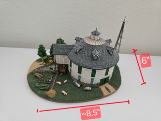 Miniature Round Barn Farm Scene Collectible