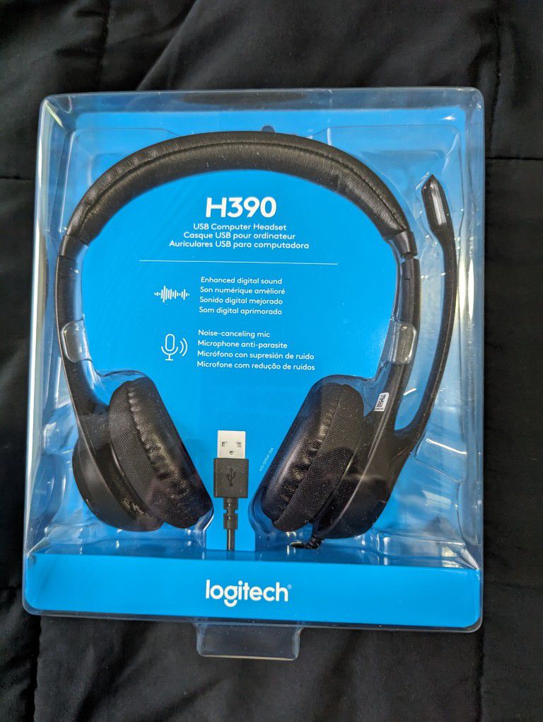 BRAND NEW. NEVER OPENED. Logitech Wired Headset for PC/Laptop. Noise Cancelling Microphone. USB. FIRM PRICE. PICKUP IN NORTH IRVING.