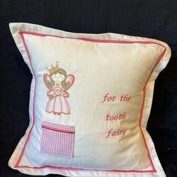 Tooth Fairy Pillow Cover Happy Fairy Princess (Pink) New