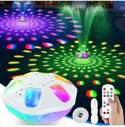 🆕 in 📦 9000mAh Pool Fountain with Remote with Light,2in1Rechargeable Pool Water Fountain Anchor,2Spray Mode Swimming Pool Fountain Pump for Inground