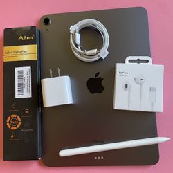 Apple IPad Air 5th Generation (10.9” Liquid Retina/ M1 chip / 2022 Model) 64GB with pen, keyboard case & Accessories (256gb $499) 