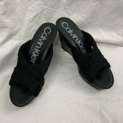 NEW CALVIN KLEIN JAYME WEDGE SANDALS.     OBO