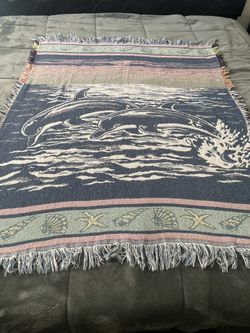 Vintage Dolphins Throw Tapestry 