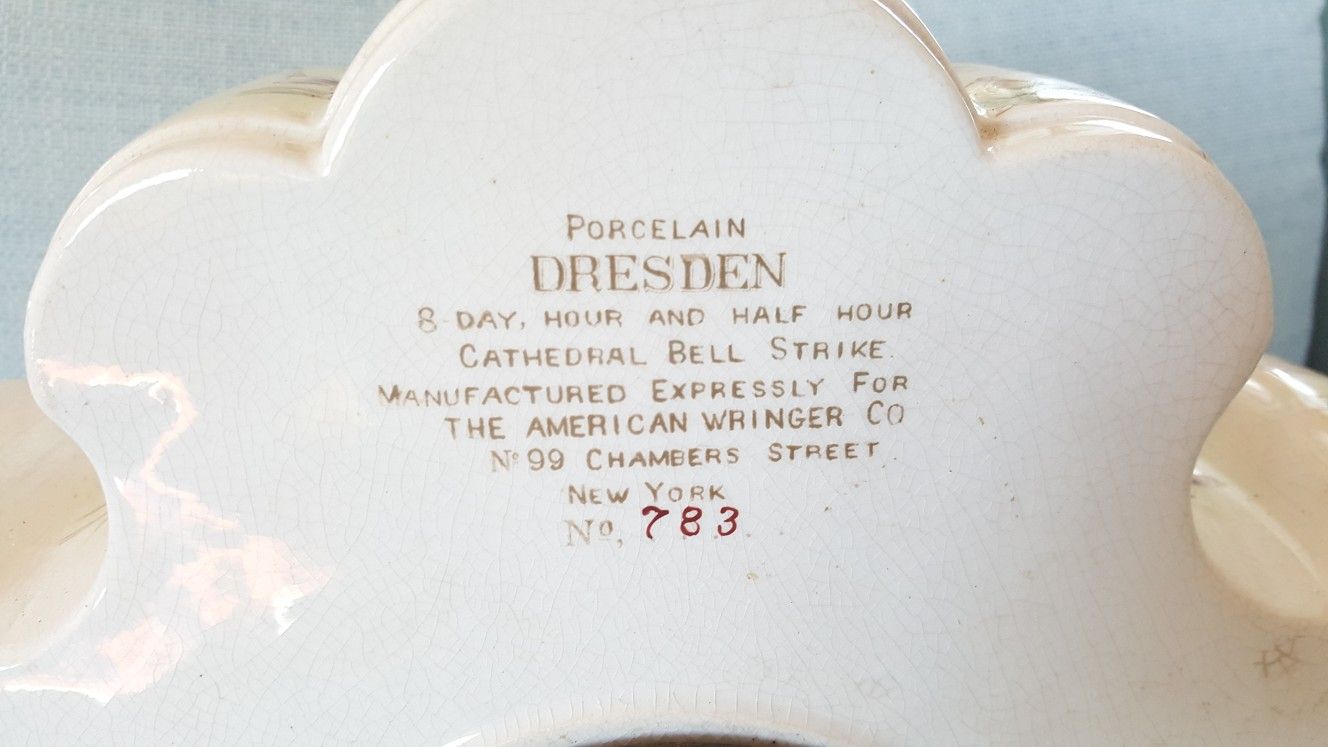DRESDEN PORCELAIN PERFECT CONDITION 8 DAY, HOUR CATHEDRAL BELL STRIKE NO 783