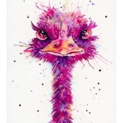 Santoro London Watercolor Ostrich Greeting Card