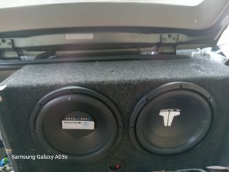 Two 12inch Subs In Sealed Box One Is A 1500 Watt Bassworks And Other Is A Jlaudio W3