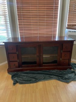 Large solid wood tv stand