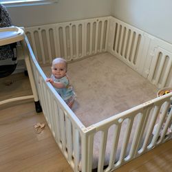 VBABY Baby Playpen, Plastic Play Pen for Babies and Toddlers 1-3, Large Kids Playyard, Indoor & Outdoor