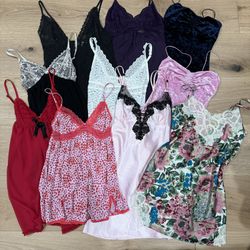 Lot Of 10 Slip Dresses Vintage Victorias Secret Gold Label And Y2K, Other Various Y2K, Urban Outfitters Modern 