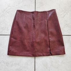 BRAND NEW Bold Elements x Ally Brooke Womens Faux Leather High Rise A-Line Skirt