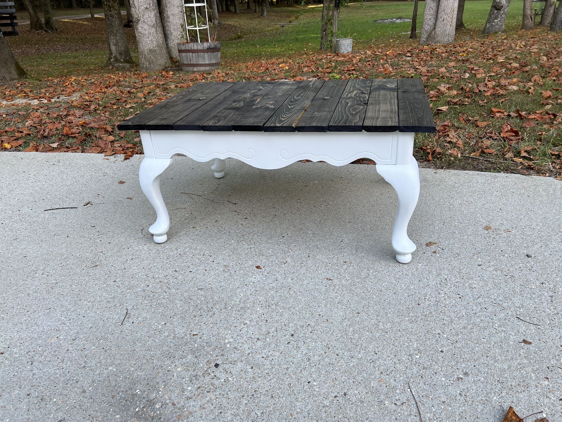 Upcycled Farmhouse Queen Anne Style Coffee Table