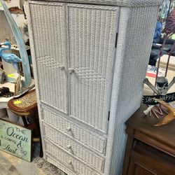 Wicker Clothing Armoire 