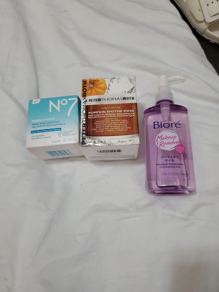 N°7 GEL, PETER THOMASROTH MASK , BIORE CREAM ,MASK, CLEANSER