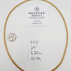 14k gold 24" box franco chain