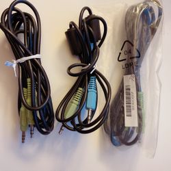 Set of 3 AUX AUXILIARY Cable Male to Male Car Audio Cord