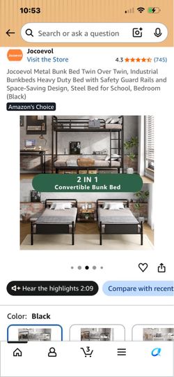 Twin bunk bed