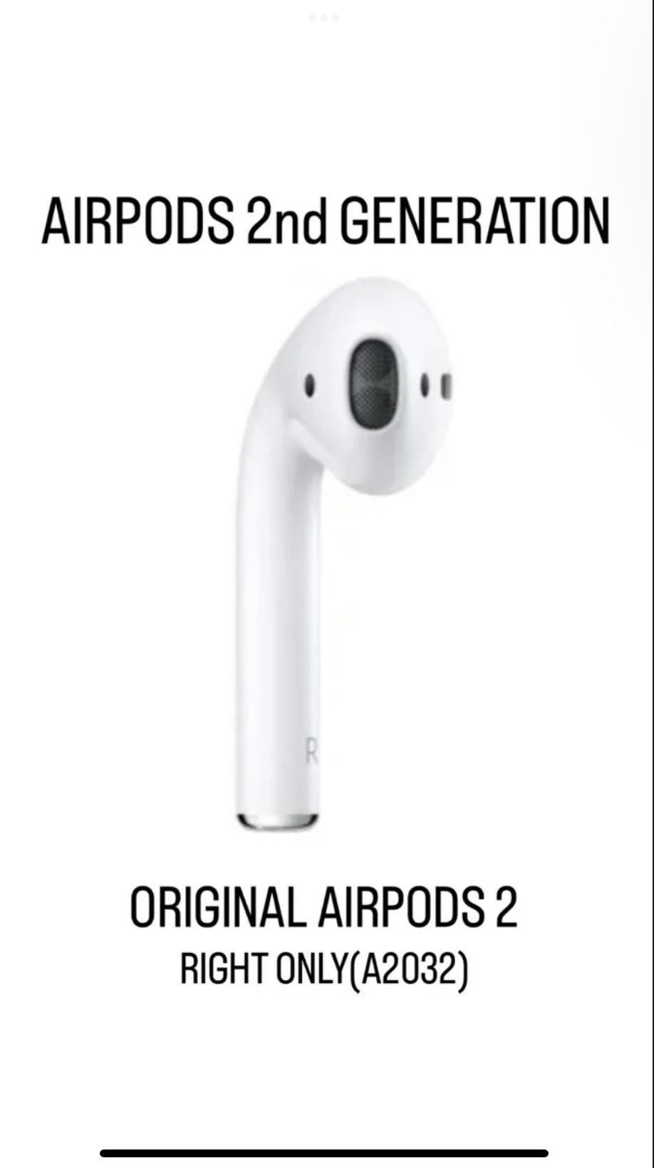 Apple AirPods 2nd Generation Right Replacement 