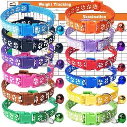 Super Soft Nylon Adjustable Whelping Litter Puppy Collars - Reflective Plain 12 Pc Footprint