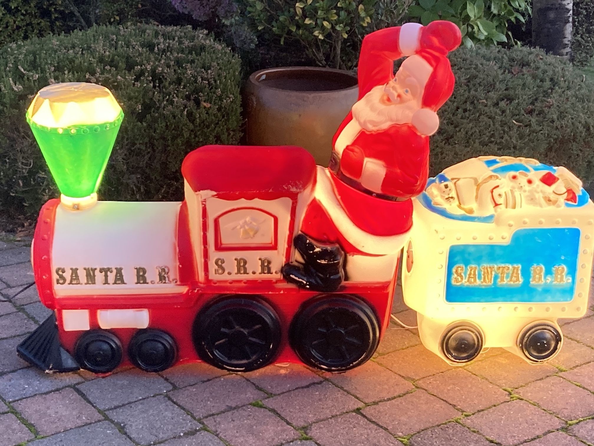 Vintage Christmas Blow Mold Empire Santa Choo Choo Train 1972