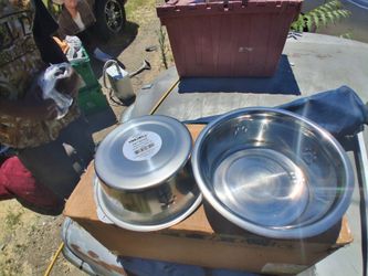 Chrome doggie bowls