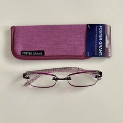 NEW Foster Grant Reading Glasses & Case