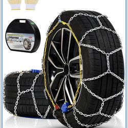 Auto Tightening Snow Chains Tire Chains For Cars Suv Pickup Trucks - Auto Tightening 1 Min Quick Fit AND Easy Installation, Reusable Universal Emergen