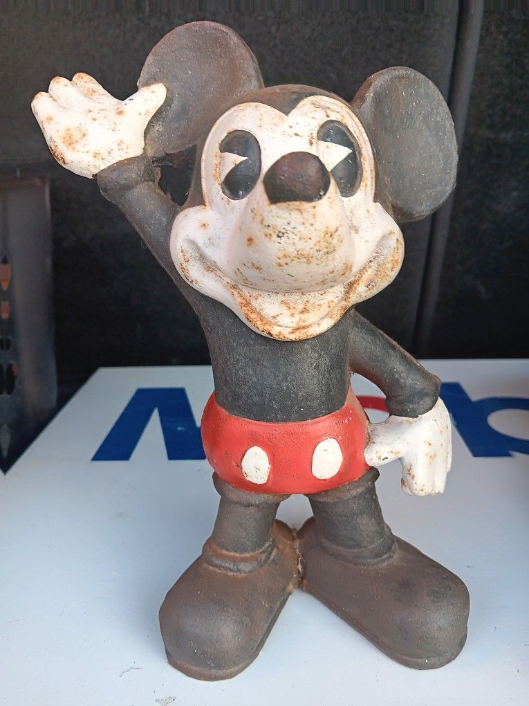 Vintage - Mickey Mouse Cast Iron Piggy Bank - Serious Callers