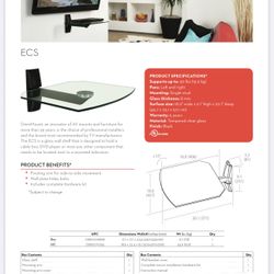 Omnimount ECS Glass AV Shelf