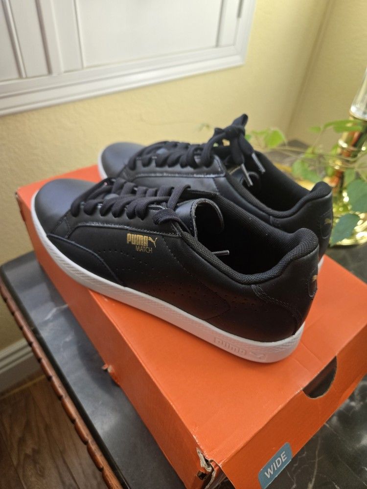 New Black PUMA Woman's Leather Sneakers Size 8.5