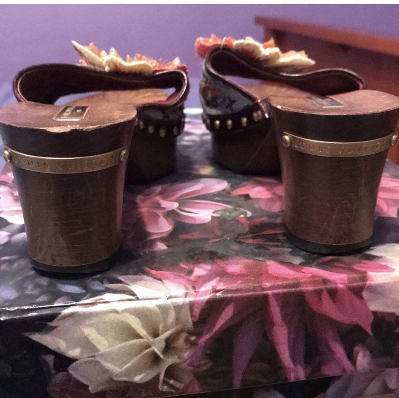 Louis Vuitton Wooden Clog Shoes 4.5