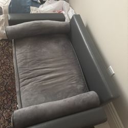 Custom Velvet Gray Dog Bed